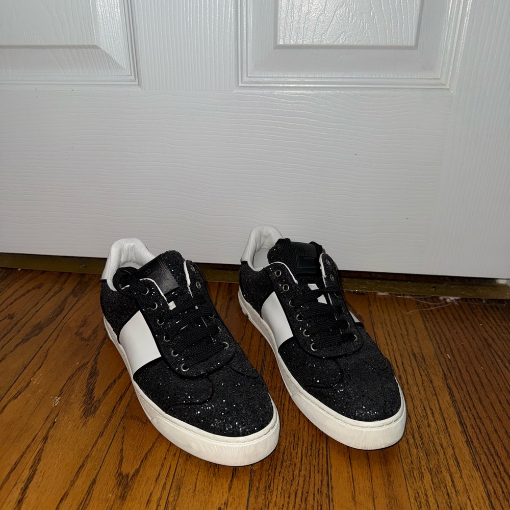 Valentino Rockstud Accents Glitter Sneakers